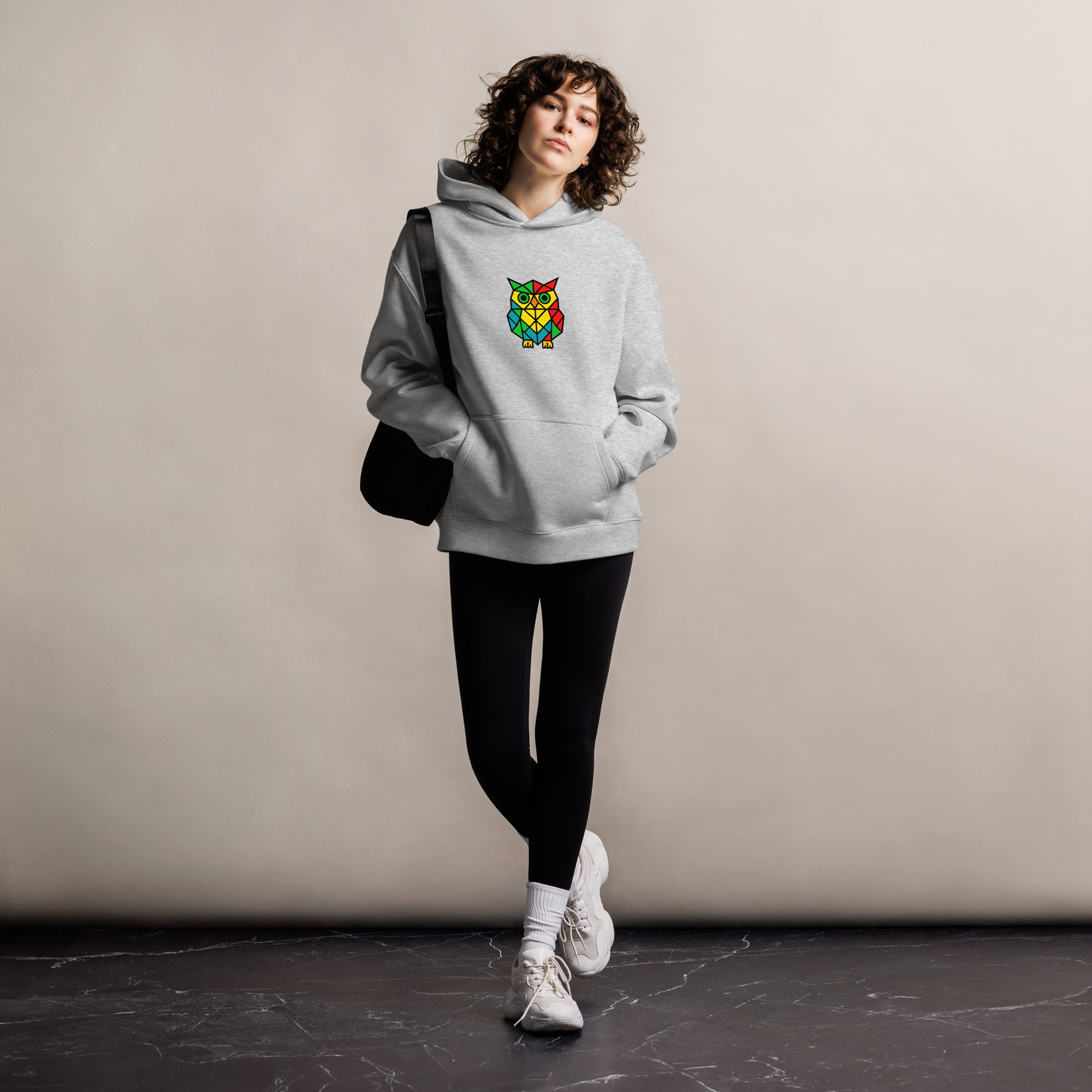 Geo Owl Oversized Hoodie - Unisex
