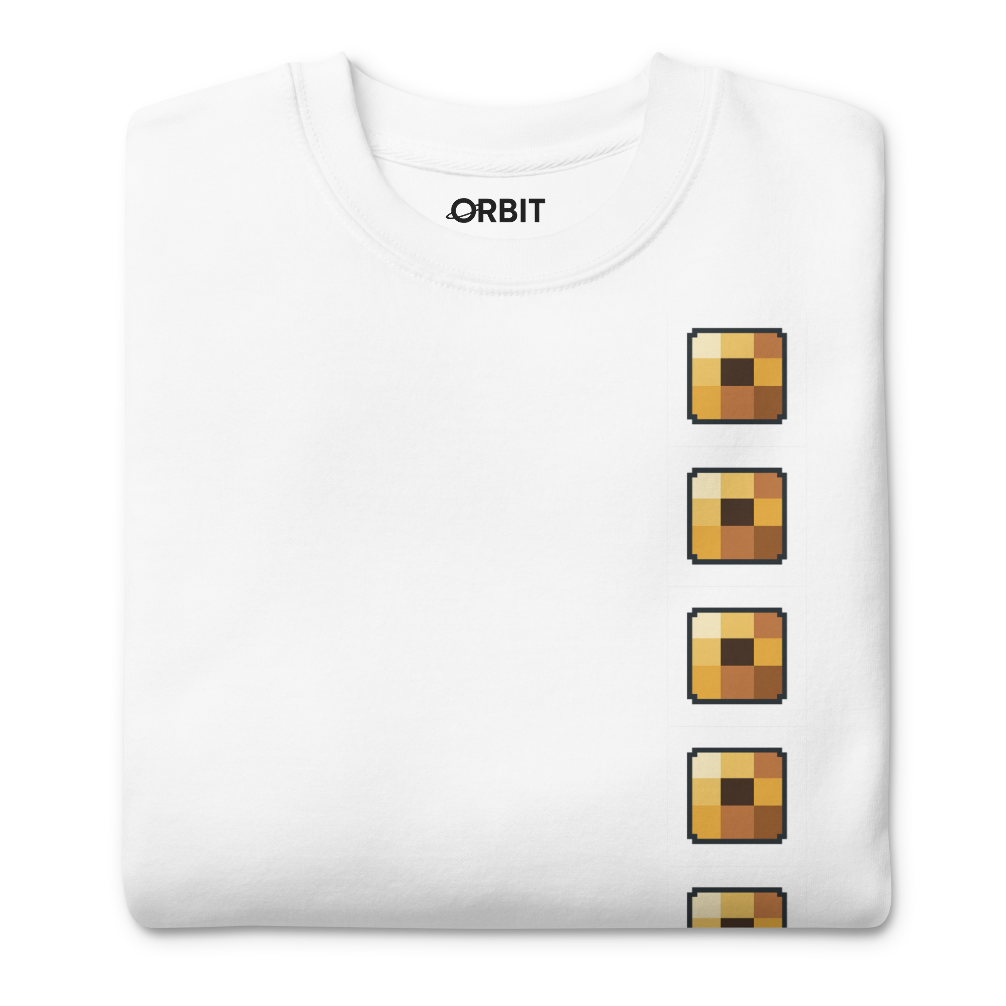 White retro pixel sweatshirt - Orbit - Unisex
