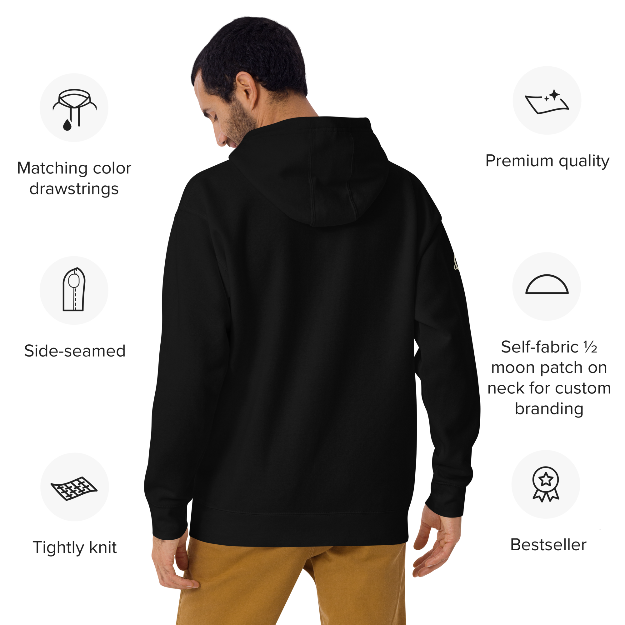 Man wearing black stay grounded dream big hoodie by orbit clothing - unisex