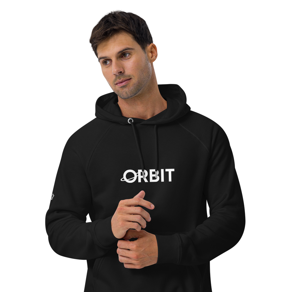 Man in black premium orbit hoodie - Orbit clothing - Unisex