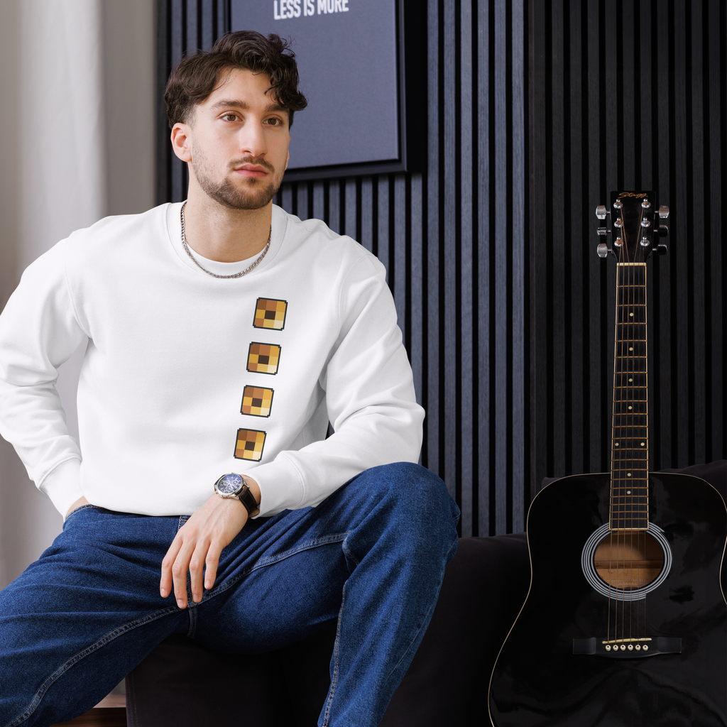 White retro pixel sweatshirt - Orbit clothing - Unisex
